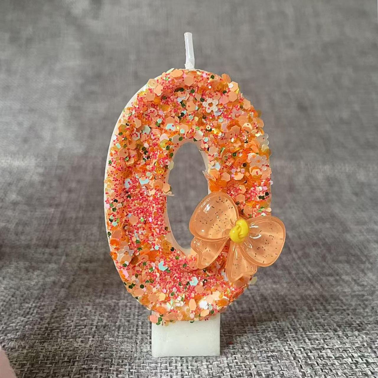 

Number Birthday Candle 0-9 Decorative Cake Topper for Kids Baking Party Celebration Reusable Numbered Candles with Glitter and Bow Accent One Size