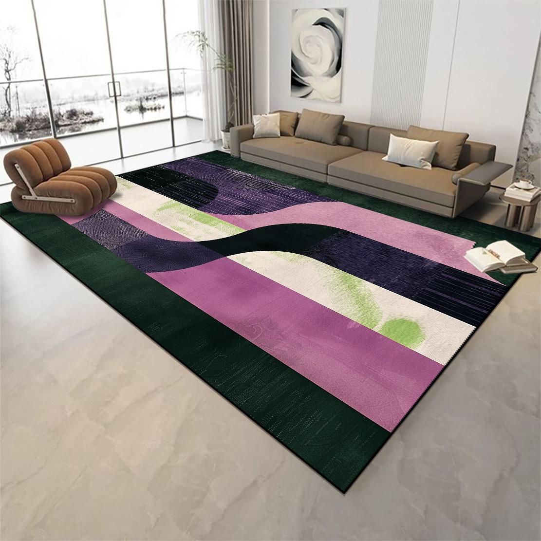 

Nordic Light Luxury Large Living Room Carpet Home Soft Decoration Bedroom Bedside Rug Green Abstract Lounge Sofa Table Floor Mat 60*90cm