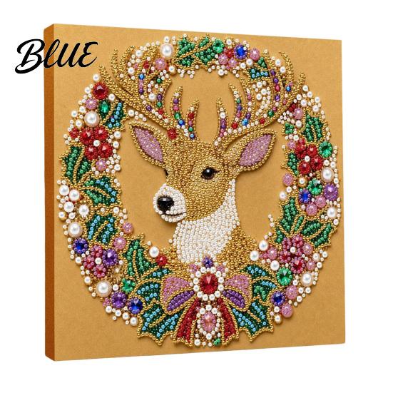 Handmade Faux Pearl Craft Kits Christmas Art Kit DIY Santa Tree Painting Creative Home Decorations 3D Holiday Wall Decor Kit for Adults Gift