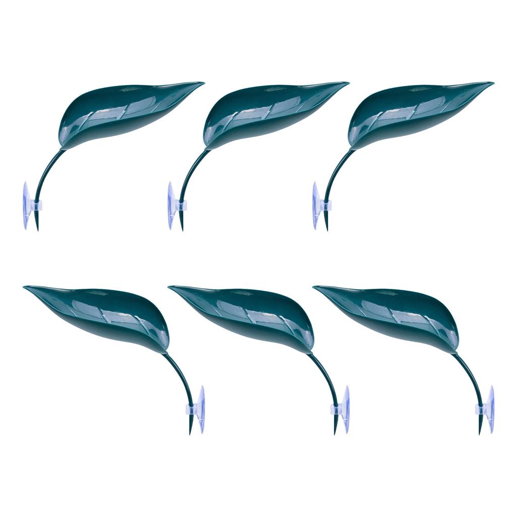 Turtle Basking Platform 6PCS Tree Frog Tank Accessories Leaf Shape Bearded Dragon Platform Suction Cups Resting Leaves