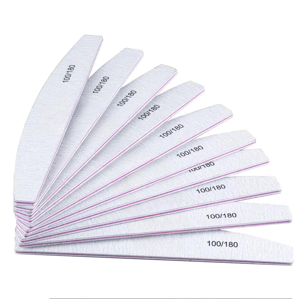 25/50PCS/Set 100/180 Grit Limas Trimmer Lime Nail Art Ongle Manicure Tool Nail File Buffer Double Side Nail Files Buffer