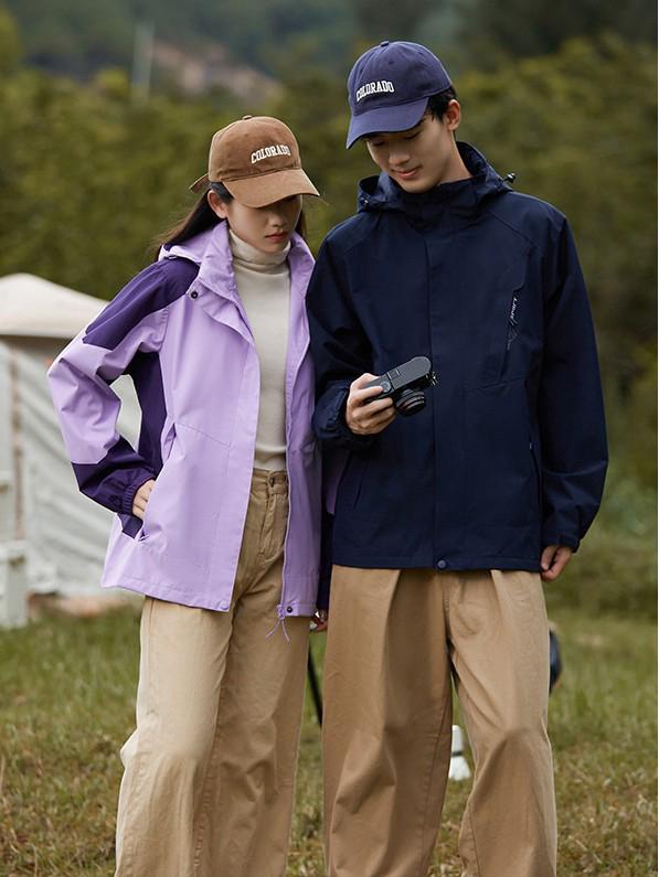 Detachable Waterproof 3-in-1 Hooded Windbreaker for Couples - Autumn/Winter