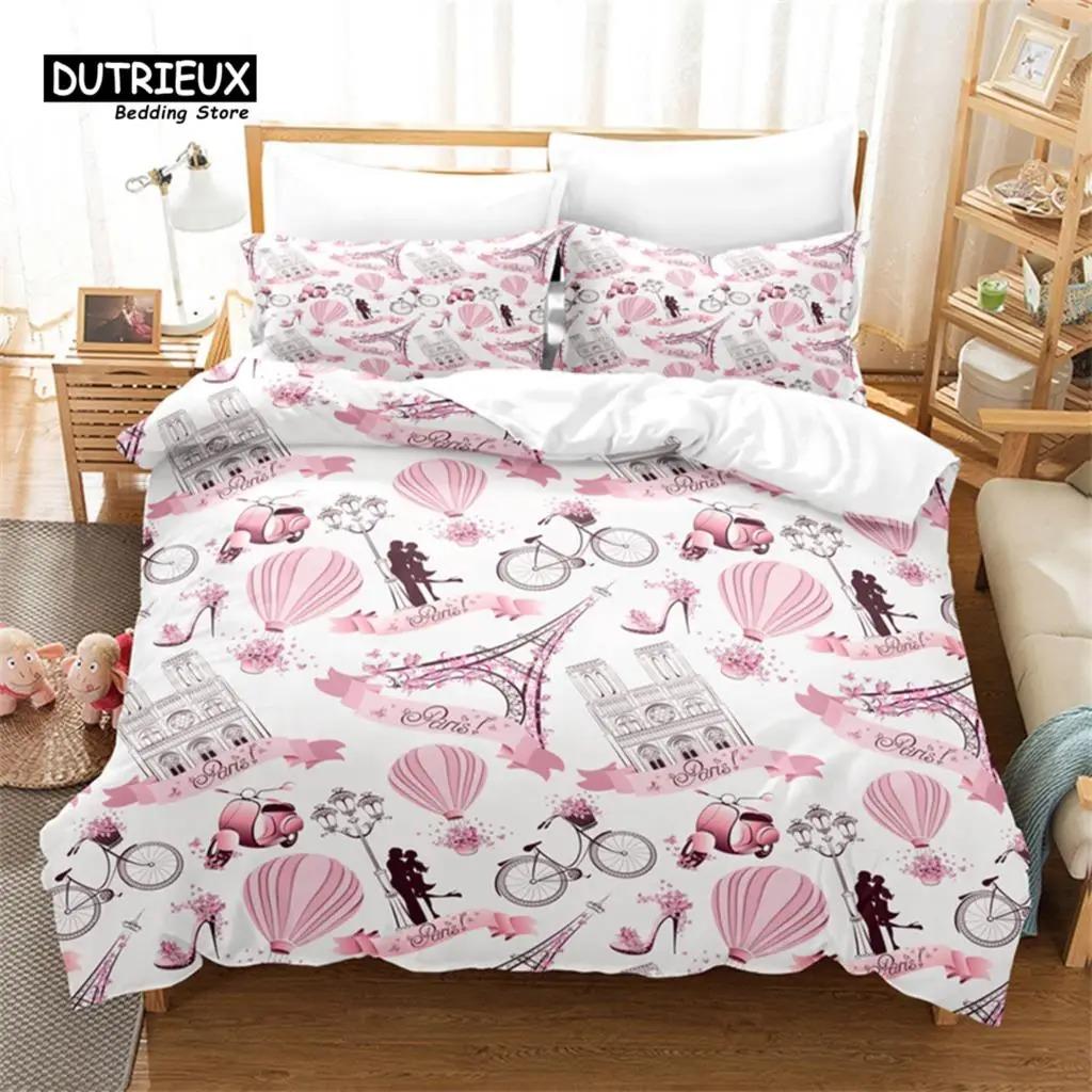Einfaches Cartoon-Muster Bettbezug-Set, Kunst Bettwäsche-Set, Weicher Bequemer Atmungsaktiver Bettbezug, Für Schlafzimmer Gästezimmer Deko