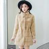 Danish mink imitation fur coat women's winter new thickened woolen large size medium and long mother coat black