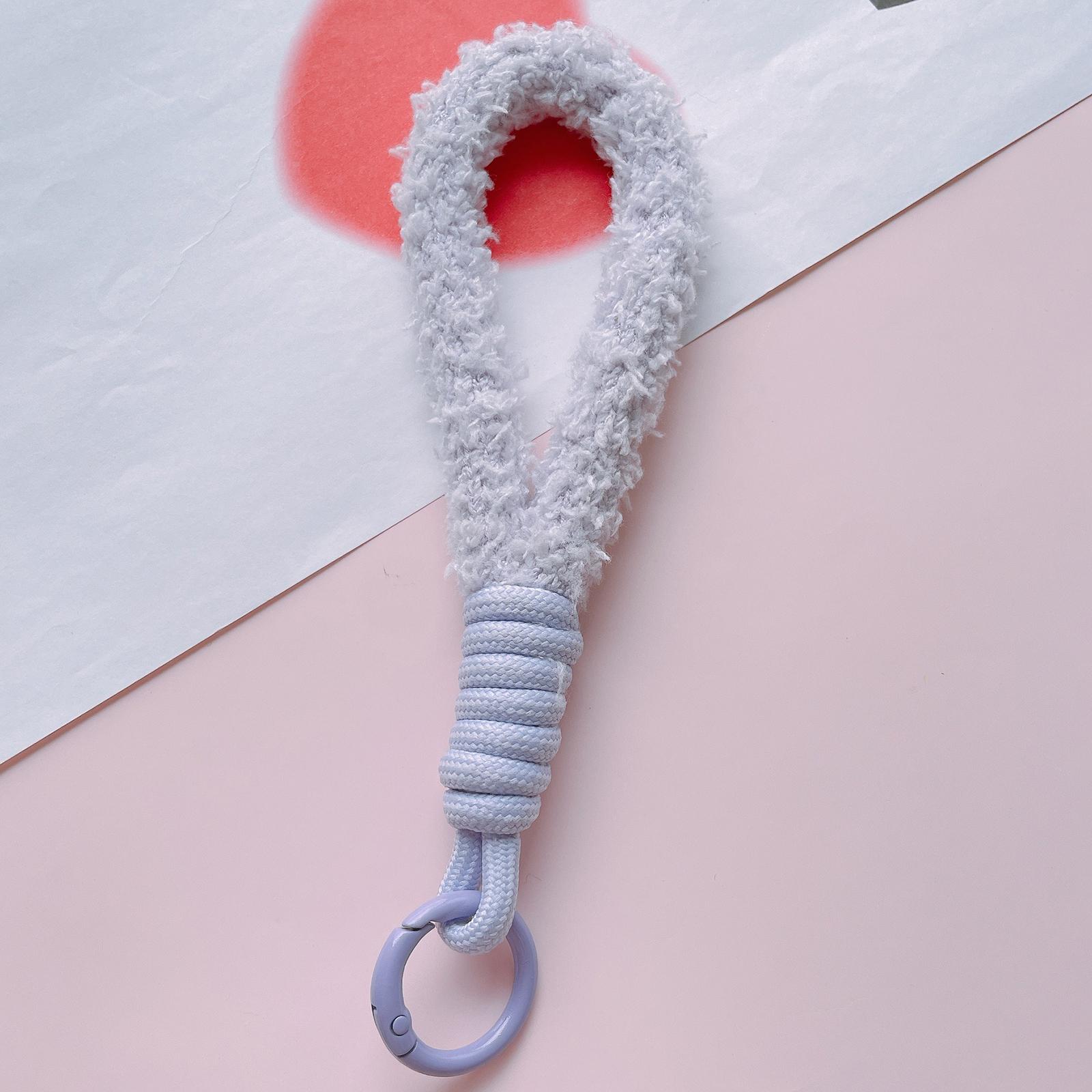 

Phone Strap 16cm Woven Polyester Hands-Free Cell Phone Wristlet Bracelet Light Purple