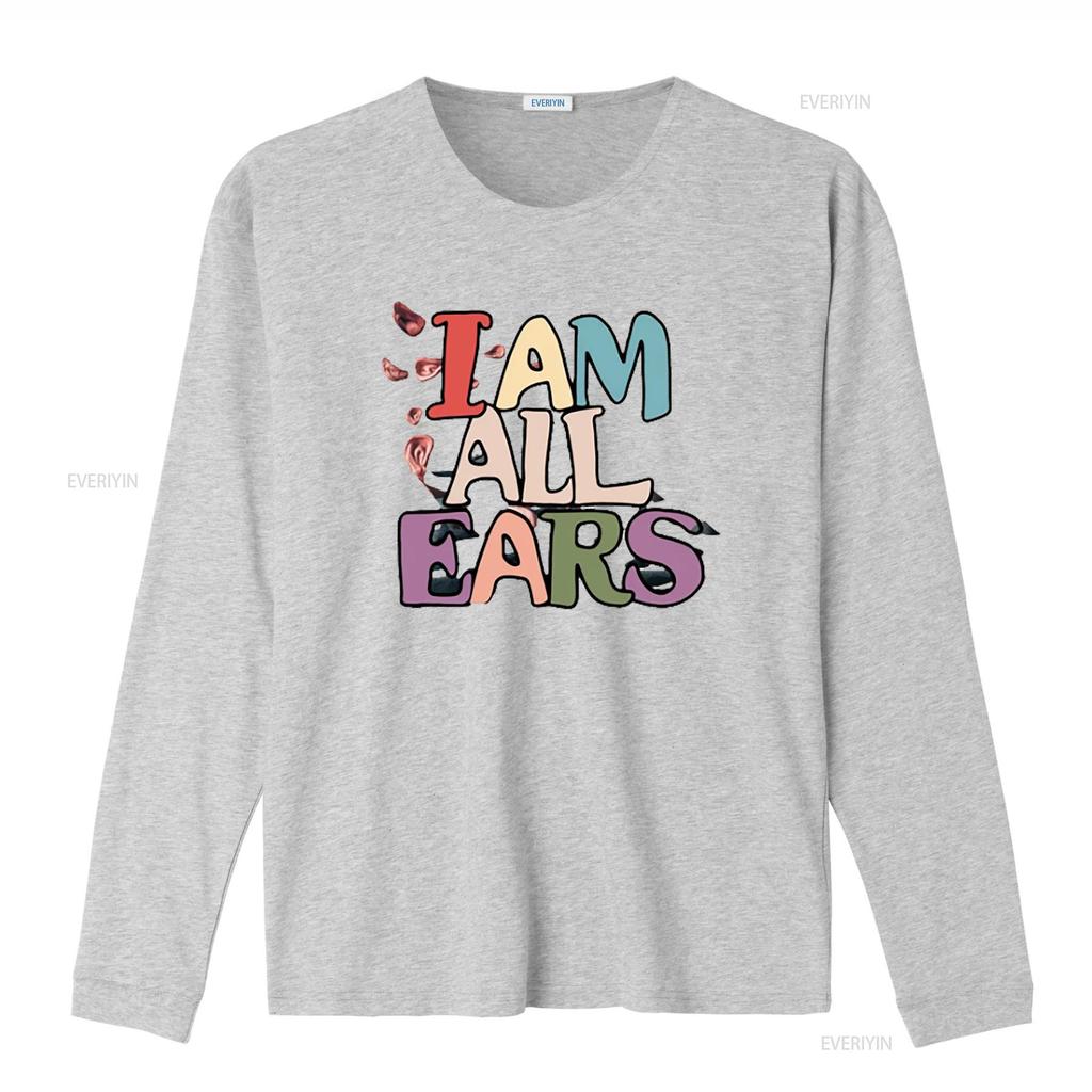 I Am All Ears Spooky Season Ghost Halloween Groovy Women SweaT T Shirt Vintage Washed Soft Casual Unisex Stylish Streetwear