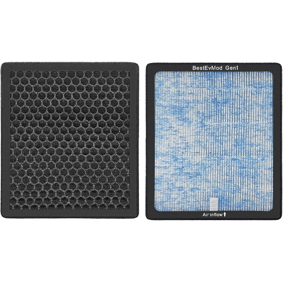 BestEvMod H14 Air Filter Gen1 Compatible With Rivian R1T & R1S 2024 Replacement Air Filter HEPA H14 Activated Carbon Accessories Fit G1 ONLY