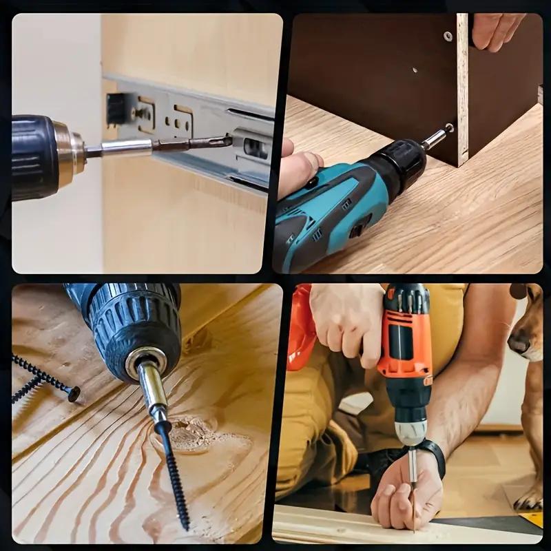 10pcs Steel Magnetic Screwdriver Bit Holder Set Quick Release Extension Rods With 1/4" Hex Shank For Electric Drill Screwdriver