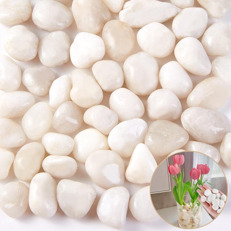 200~800g White Pebbles 2~3cm Landscape Design and Road Paving High Polished Rain Flower Stones Pool Decoration Stone TMZ