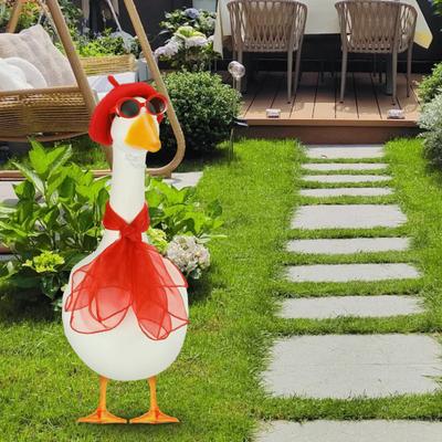 Set di Vestiti per Oche Grandi Occhiali da Sole Rossi Retrò Sciarpa in Rete Berretto di Peluche per Oche da Prato Fino a 23 Pollici Accessori Cool per Decorazioni da Festa alla Moda