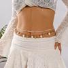 Boho Shell Waist Chain for Women Sexy Double Layer Starfish Rice Beads Beaded Belly Chain Summer Beach Bikini Body Jewelry