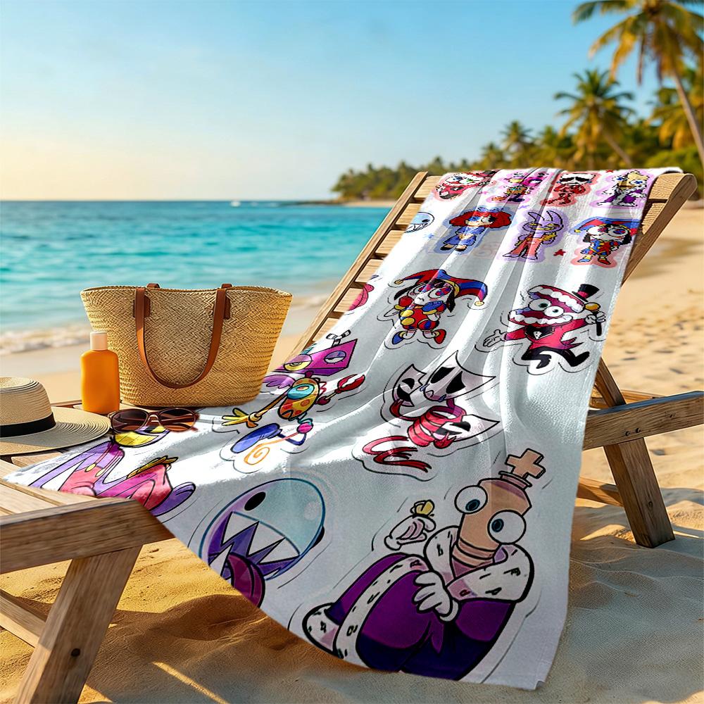 Digital Circus Beach Towel Soft Durable Quick-Dry Comfortable Lightweight Perfect for Traveling Yoga Camping and Swimming