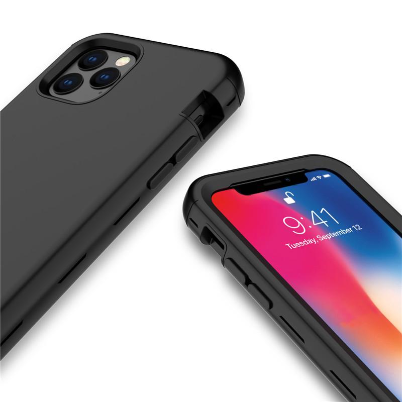 Husă pentru telefon Hybrid Armor 3 în 1 rezistentă la șocuri pentru Iphone 14 13 12 Pro 11pro Max Pc + silicon 360 Husă din spate cu protecție rezistentă