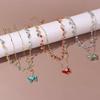 Rhinestone Butterfly Necklace Tassel Shiny Choker Elegant Clavicle Chain  Women