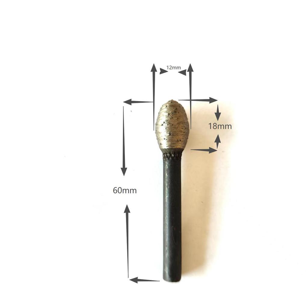 Grinding Head For Sintered Diamond Stone Carving Engraving 6mm Shank
