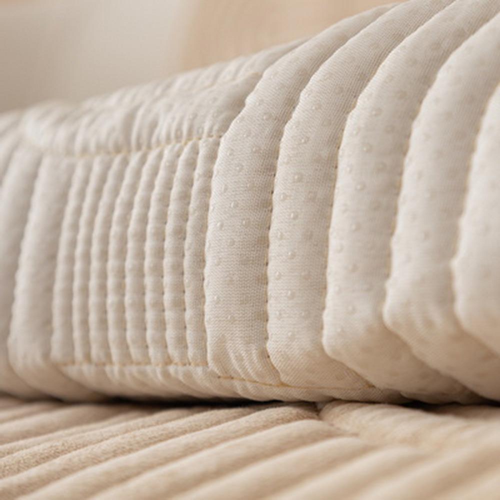 Winter Sofa Slipcover Thickened Flannel Quilted Anti Slip Couch Cover Solid Color
