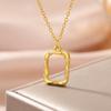 Gold Color Women's Stainless Steel Necklace Geometric Pendant Minimalist Fashion Choker Waterproof Jewelry Valentine's Day Gifts