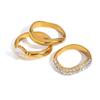 Zircon Ring, Titanium Steel Jewelry, Stainless Steel Small Sugar-shaped Zircon Ring