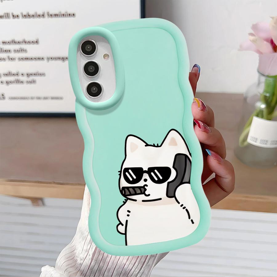 Paare Hund Katze Cool Weiche Handyhülle für Samsung Galaxy A12 A16 A52 A21s A13 A15 A14 A11 A05 A03 A53 A33 A06 A04 A23 A22