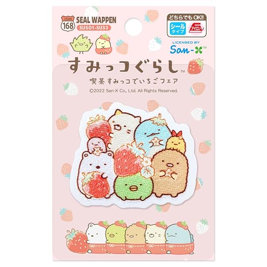 Iroha-ism Sumikko Gurashi Kissa Sumikko De Ichigo Fair Patch, Width 5.6cm X Height 4.7cm, SU501-SU33