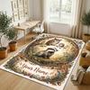Forest Fox Theme Soft Crystal Velvet Rug Custom Name & Text Print Non Slip Floor Rug for Bedroom Living Room