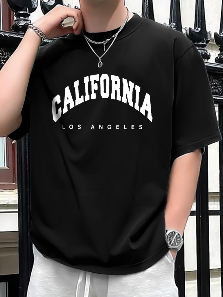 CALIFORNIA Printed Men's Casual Trendy Fashion Crew Neck T-shirt
