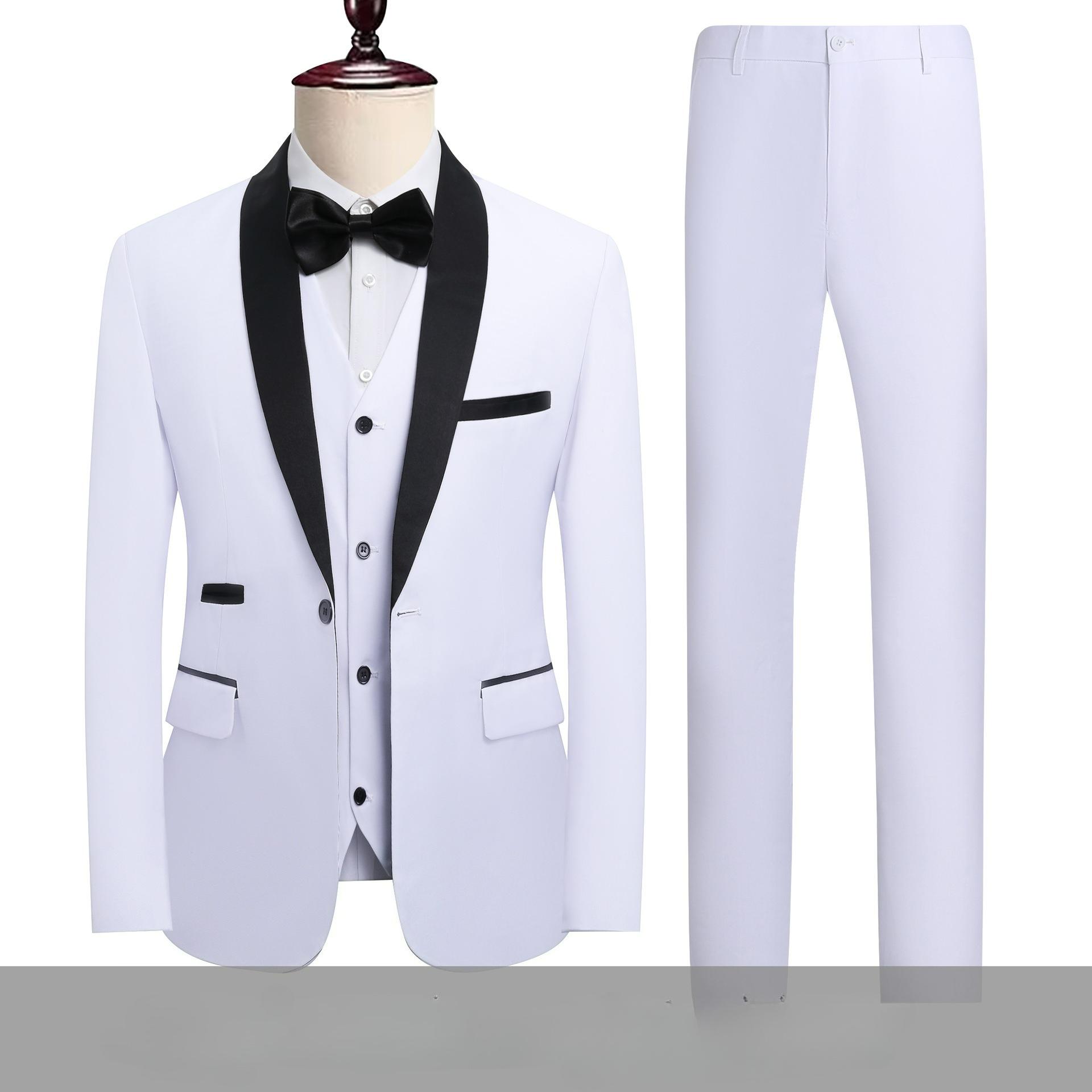 

Мужской деловой костюм кэжуал Костюм Мужской свадебный наряд жениха Приталенный костюм Мужской S