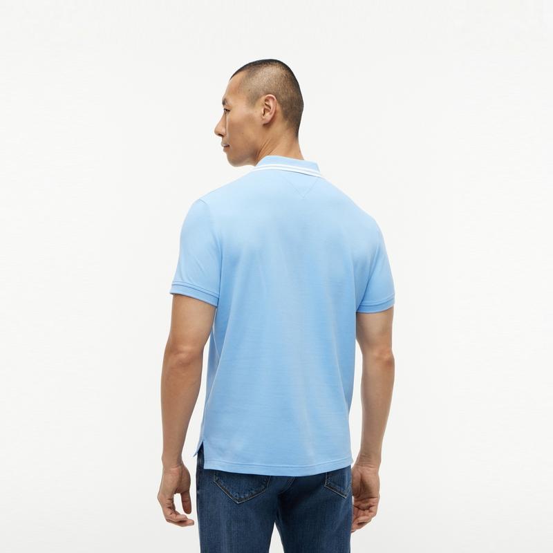 Tommy Hilfiger Green Field Style Sports Embroidered Trim Short Sleeve Polo Shirt Men tops MW0MW43871