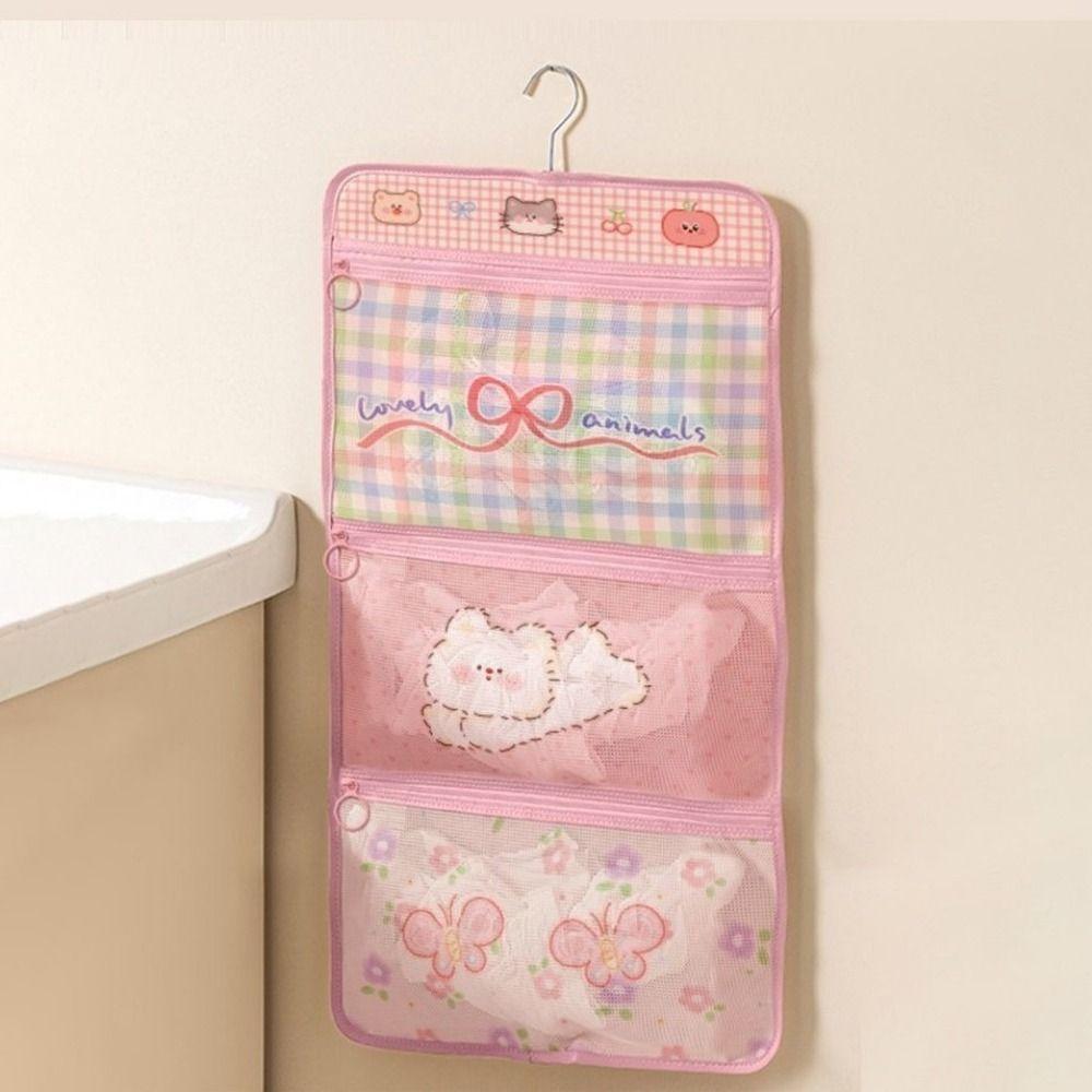 Large Capacity 3-Layer Hanging Storage Bag Space Saving Mesh Storage Bag  Wardrobe