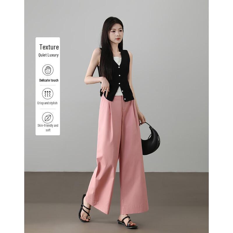 Женские мягкие хлопковые плиссированные укороченные брюки прямого кроя Demana XL