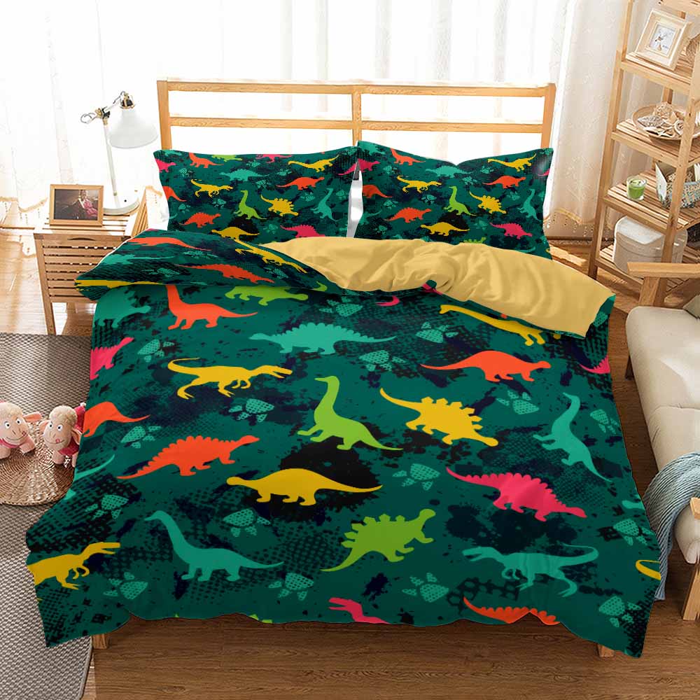 Jurassic Period Dinosaurs Duvet Cover Set For Kids,Super Soft,Comfortable Bedding Set,Home Textile,Boy Quilt Cover,Pillowcases