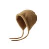 Face small wool hat women's autumn and winter warm plush knitted ear hat student sweet cute strap headcap