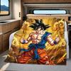 1PC Son Goku  Print Flannel Blanket, High Quality All Seasons, Home Decor, Warmth and Comfort, Perfect for Christmas Gifts