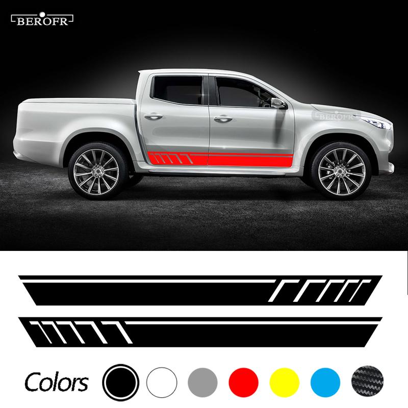 2Pcs for Mercedes Benz X Class W470 Car Sticker Side Door Styling Sport Racing Stripe Skirt Vinyl Body Long Decal Accessories