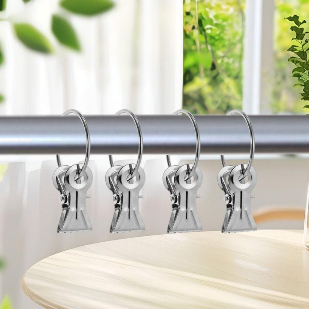 10Pcs Toothed Curtain Clips Non-Slip Flexible Curtain Hanging Ring Metal Heavy Duty Clothespin Clips for Curtains and Laundry