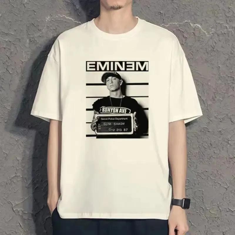 Rapper Eminem Print T-shirt UnisexTshirt Trend Hip Hop Rock Oversized Short Sleeve Tee Summer Cotton T Shirts Clothes Tops