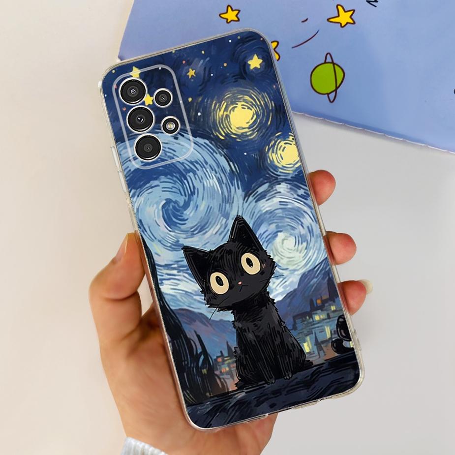 For Samsung Galaxy A13 Case A23 A33 A53 5G Cute Painted Cover Clear Silicone Soft TPU Phone Case For Samsung A53 A 13 23 33 Bags