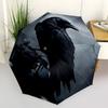 1pc Crow, SkullsOpen/Close Umbrella-Windproof, Compact Travel Umbrella, Sturdy 8-Rib Shaft, Outdoor Accessory1173