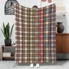 1pc Vintage American Plaid Flannel Blanket Single-sided Print Can Be Used As a Sofa Throw Bed End Decorative Blanket Office Nap Ai