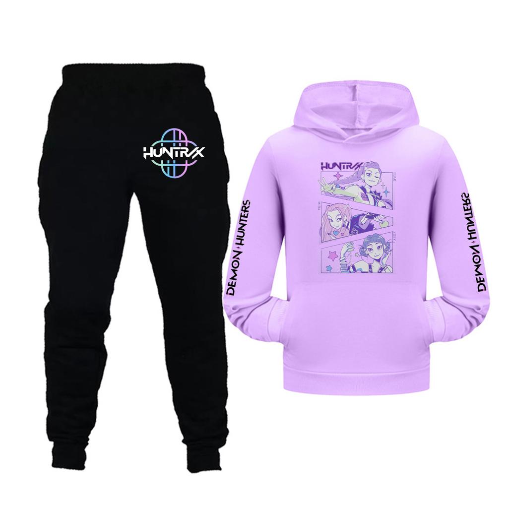 Kinder Mädchen Langarm Kapuzenpullover und Hose Set für Kleinkinder und große Kinder 2-teilige Outfits