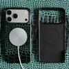 Real Leather Case Crocodile Pattern For iPhone 17 Pro max Air 16 pro 15 14 13 12 11 Luxury Wireless charging Protective Cover