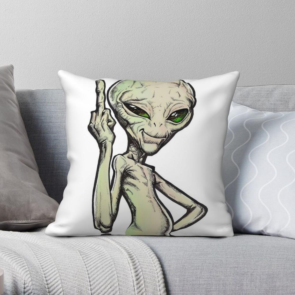 Paul The Alien Square Pillowcase Polyester Linen Velvet Pattern Zip Decorative Pillow Case Sofa Cushion Cover
