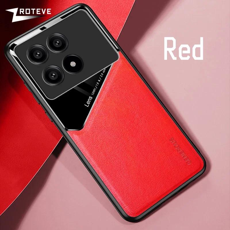 

Для PocoX6 Pro Чехол Zroteve PU кожаный автомобильный магнитный жесткий чехол для ПК для Xiaomi POCO X6 Pro Xiomi Pocophone X5 PocoX5 чехлы для телефонов CHINA&For POCO X6 Pro 5G красный