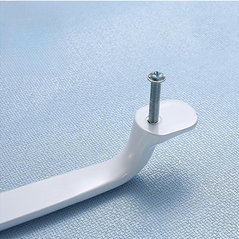 2/6/10pcs White Cabinet Handles & Knobs - Aluminium Alloy Modern Furniture Hardware for Kitchen/Closet/Cupboard/Drawer