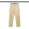Stone Washed Casual European & American Four-Pocket Loose Solid Color Overalls