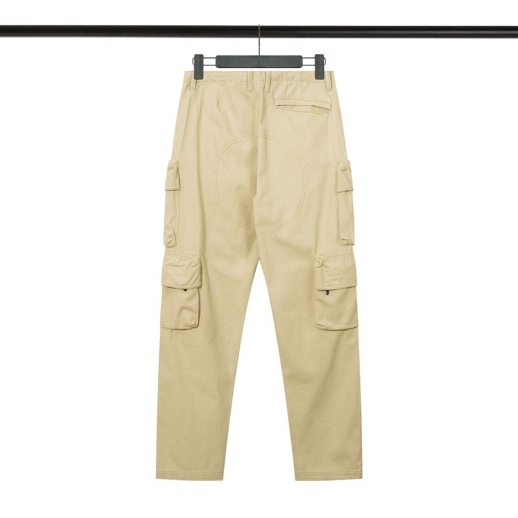 Stone Washed Casual European & American Four-Pocket Loose Solid Color Overalls