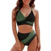 Contrasting 2-piece Swimsuit Women's Straps Cross Bra Top Swimsuit Women's Beach Vacation Swimsuit Bikini Set