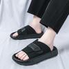Summer New Brown Black Men's  Comfort Thick-soled Suede Leather Casual Shoes Breathable Beach Sandals Outdoor Slippers
