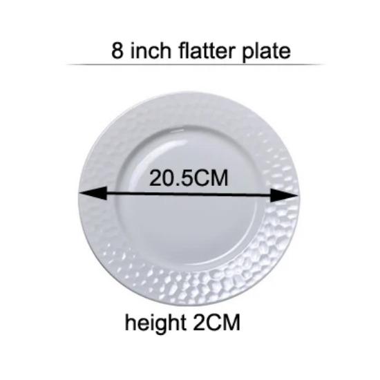 

8 дюймов, тарелка для закусок из костяного фарфора, забавный 3D-дизайн с изображением воды, плоская тарелка для обеда / суповая тарелка / глубокая тарелка, блюда для свадебного торта