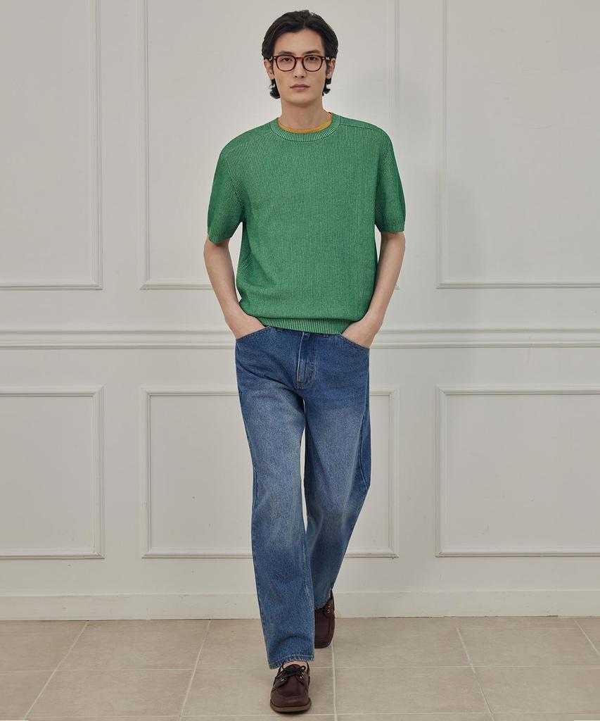 THEKNITCOMPANY Abyss Linen Crewneck - Willow Green